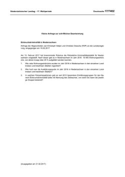 Drucksachen allgemein - Nieders&auml;chsischer Landtag