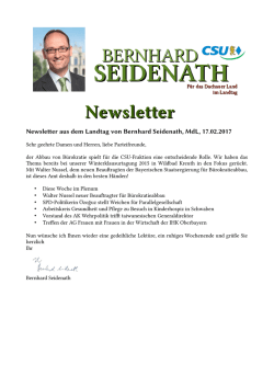 Newsletter - Bernhard Seidenath