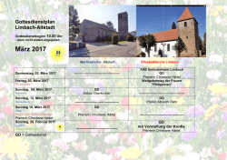 Gottesdienstplan M&auml;rz 2017