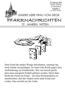 Pfarrnachrichten 19.02.2017