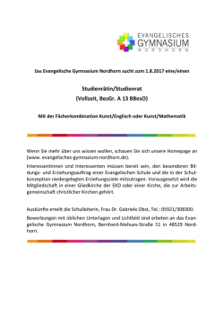 Studienrätin/Studienrat - Evangelisches Gymnasium Nordhorn