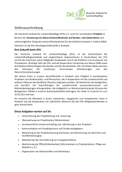 Stellenausschreibung - Deutscher Verband für Landschaftspflege eV