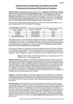 Info &uuml;ber FOS-Praktikum 3 (Handreichungen zur Organisation)