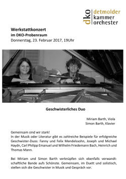 Werkstattkonzert - Detmolder Kammerorchester