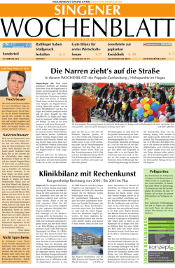 Singener Wochenblatt vom 15. Februar 2012