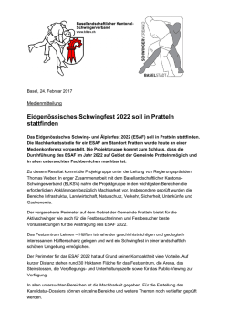 Eidgenössisches Schwingfest 2022 soll in Pratteln stattfinden