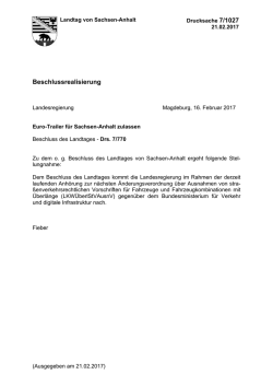 Beschlussrealisierung - Landtag Sachsen