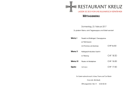 mittagsmenu - Restaurant Kreuz Buttisholz