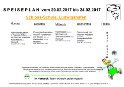 Schloss-Schule, Ludwigshafen SPEISEPLAN vom 20.02.2017 bis