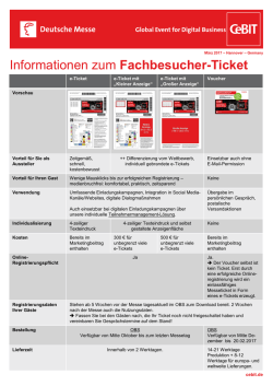 Informationen zum Fachbesucher-Ticket