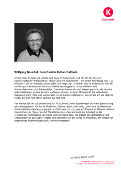 Wolfgang Beuschel, Bereichsleiter Kulturschaffende