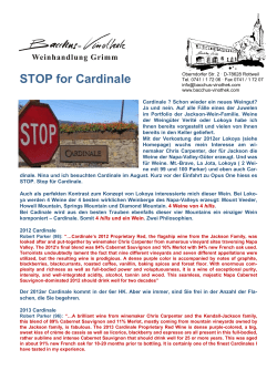 STOP for Cardinale - Bacchus