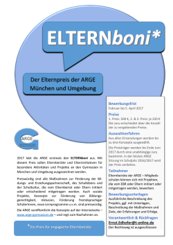Der Elternpreis der ARGE München und Umgebung
