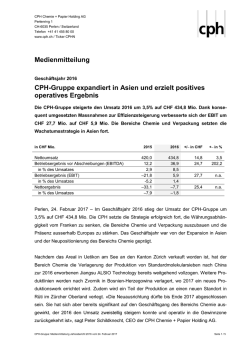 Medienmitteilung Geschäftsjahr 2017