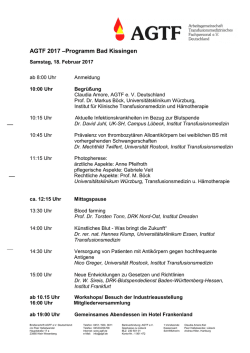 AGTF 2017 –Programm Bad Kissingen