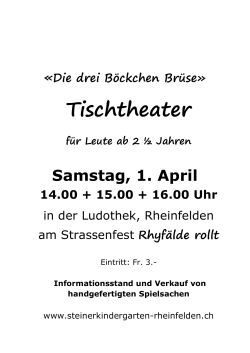 Tischtheater - Kindergarten Rheinfelden