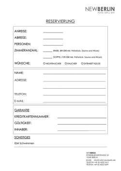 Hotel New Berlin Buchungsformular - in pdf