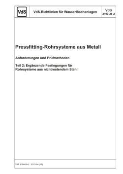 Pressfitting-Rohrsysteme aus Metall