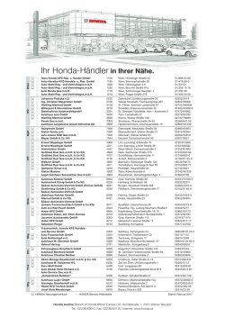 Ihr Honda-H&auml;ndler in Ihrer N&auml;he.