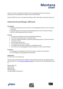 Assistent Key Account Manager, 100% (m/w)