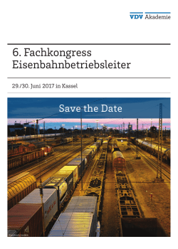 6. Fachkongress Eisenbahnbetriebsleiter - VDV