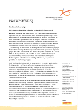 Pressemitteilung - beim Behinderten Sportverband Niedersachsen