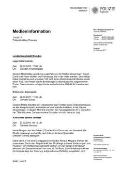 Medieninformation - Polizei Sachsen