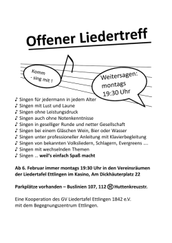 Jeden Montag (au&szlig;er in den Schulferien)