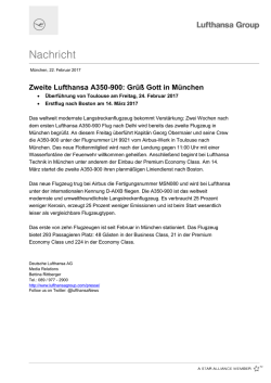 Zweite Lufthansa A350-900: Grüß Gott in München