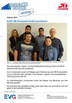 GJAV DB Sicherheit GmbH konstituiert.