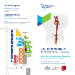 Flyer der Veranstaltung - Universitätsklinikum Jena