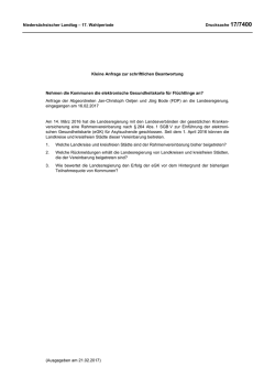 Drs. 17/7400  - Nieders&auml;chsischer Landtag