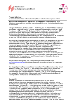 Pressemitteilung - Hochschule Ludwigshafen