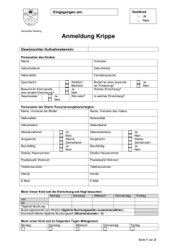 Anmeldung Krippe - Gemeinde Weßling