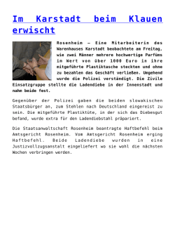 Im Karstadt beim Klauen erwischt