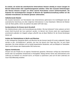 E-Logistik Innovationen von Amazon