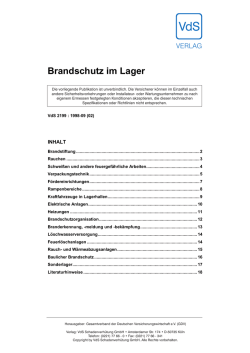 Brandschutz im Lager (VdS 2199)
