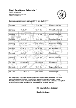 Pfadi Don Bosco Schattdorf Semesterprogramm: Januar 2017 bis