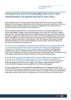 information zur datenverarbeitung nach dem finanzmarkt
