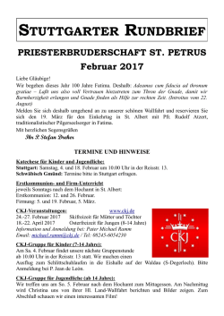 Februar - Priesterbruderschaft St. Petrus