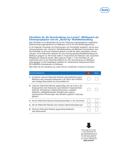 Checkliste für die Verschreibung von Lariam® (Mefloquin)