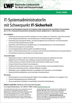IT-Systemadministrator/in - Bayerische Landesanstalt für Wald und