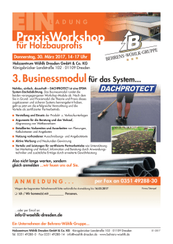 3. Businessmodul für das System Dachprotect - Behrens