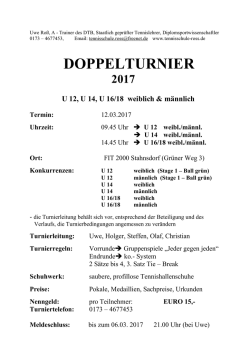 Doppelturnier &ndash; 12.03. (Doppelklick)