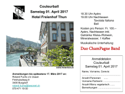 Couleurball Samstag 01. April 2017 Hotel Freienhof Thun