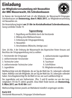 Einladung - Wasserwacht Schrobenhausen