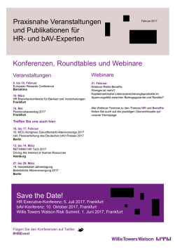 Veranstaltungen 16. März HR Branchenkonferenz