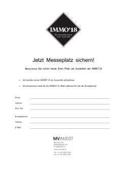 Jetzt Messeplatz sichern!