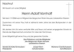 Herrn Adolf Vonhoff