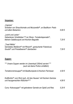 Speisekarte - Gasthof zum Hobel